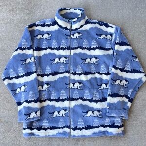 Vintage 90s plush big dog sherpa Teddy jacket zip up coat